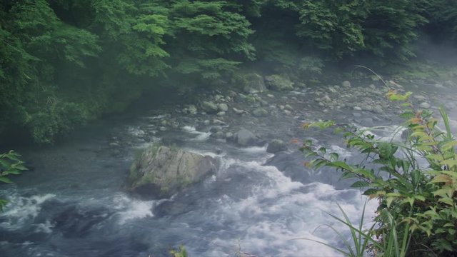 Misty river time-lapse
