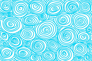 Line pattern drawing of spiral on white