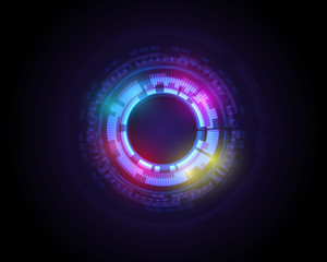 Vector Abstract futuristic circuit board, high computer technology blue color background