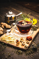 Tea on set up table