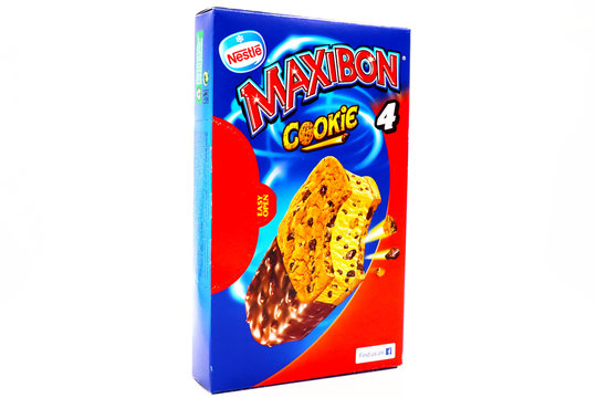 Italy &ndash; December 18, 2019: Maxibon Cookie Ice Cream. Maxibon is a brand of Nestl&eacute;