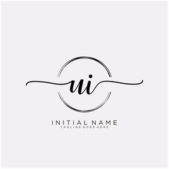 UI Initial handwriting logo with circle template vector.