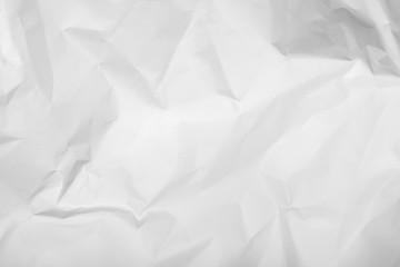 White crumpled paper texture background.	