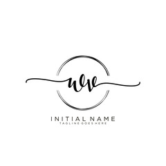 WV Initial handwriting logo with circle template vector.