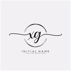 XG Initial handwriting logo with circle template vector.