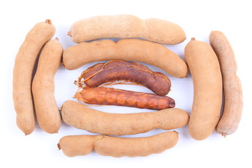 Sweet tamarind on a white background