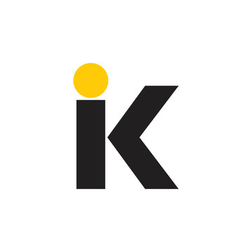 letter ik simple geometric logo vector