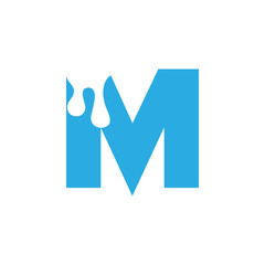 letter m melting font logo vector