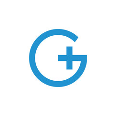 letter g plus medical simple logo vector