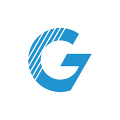 letter g stripes geometric silhouette logo vector