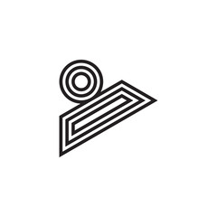 abstract triangle right arrows stripes geometric logo vector