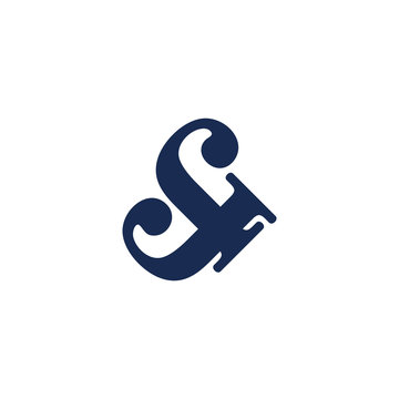 letter sj abstract simple flat logo vector