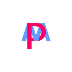 letter mp linked colorful logo vector