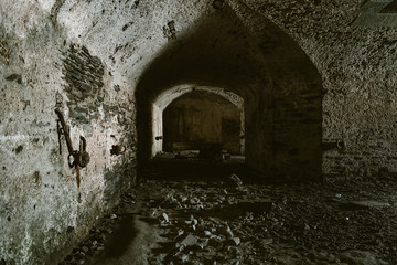 Fototapeta na wymiar Abandoned old fort on the Crozon Peninsula. Vintage. Finister. Brittany. France