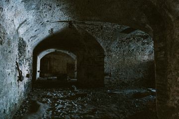 Abandoned old fort on the Crozon Peninsula. Vintage. Finister. Brittany. France