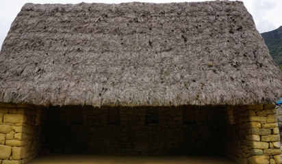 Inca houses, in the city of Machu Picchu