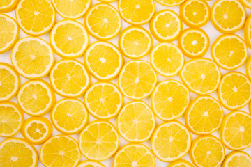 sliced citrus lemons half on a light background