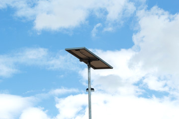 street lamp on blue sky