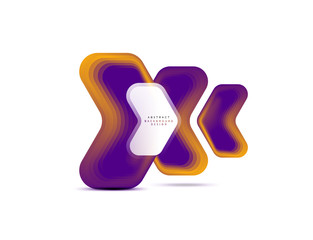 Vector arrow geometric banner created with blend color shapes effects. Trendy simple button, icon or business branding logo template, minimal style. Illustration For Wallpaper, Banner, Background