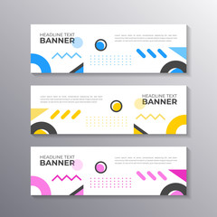 Banner with minimal design, cool geometric business memphis background, Applicable for Banners, Header, Footer, Advertising