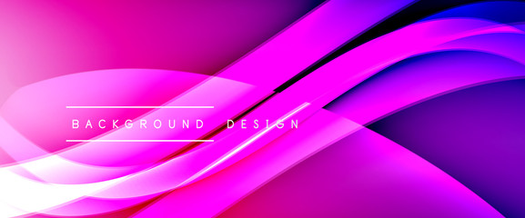 Dynamic trendy fluid color gradient abstract background with flowing wave lines. Vector Illustration