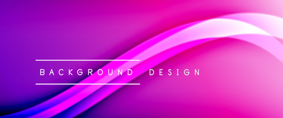 Dynamic trendy fluid color gradient abstract background with flowing wave lines. Vector Illustration