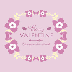 Fototapeta na wymiar Beauty of pink floral frame, for invitation card decor happy valentine. Vector