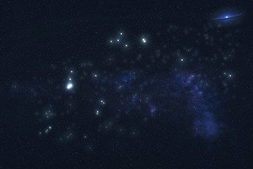 Aquarius Constellation stars in outer space. Zodiac Sign Aquarius constellation stars. Elements of...
