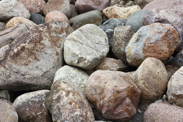 Dry stones on beach, texture for background
