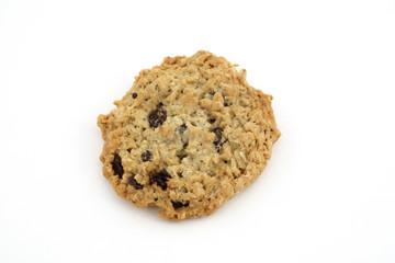 one cookie on white background