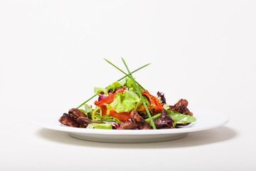 Salad with chicken liver