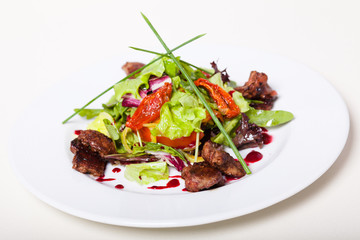 Salad with chicken liver