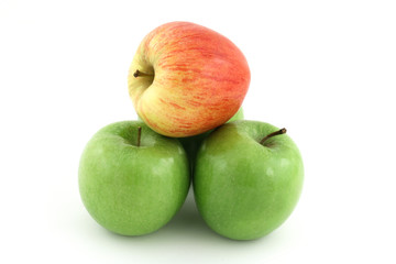 tree apple on white background