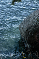 large boulders in water in the puget sound
