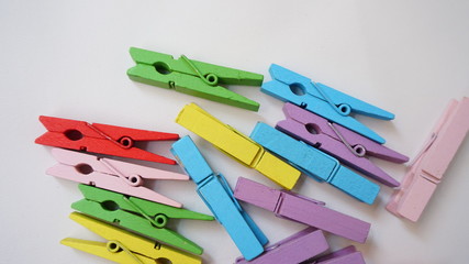 colorful shirt clips on a white background