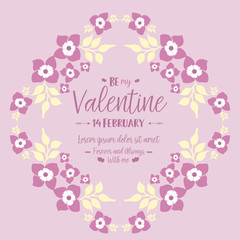 Beautiful floral frame wallpaper, for greeting card happy valentine. Vector