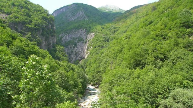 Green Rugova, dry rocky watercourse on high altitude in Balkans