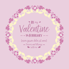 Pattern ornate elegant floral frame, for image decor of happy valentine, romantic. Vector