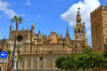 Fototapeta na wymiar Cathedral of Saint Mary of the See Catedral de Santa Maria de la Sede, known as Seville Cathedral a Roman Catholic cathedral in Seville Spain