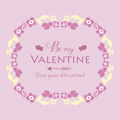 Various shape beautiful pink and white floral frame, for decoration of invitation card happy valentine. Vector