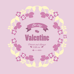 Obraz na płótnie Canvas Various shape beautiful pink and white floral frame, for decoration of invitation card happy valentine. Vector
