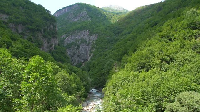Green Rugova, dry rocky watercourse on high altitude in Balkans