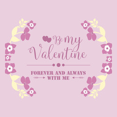 Vintage pink and white floral frame, for decoration of invitation card happy valentine with unique style. Vector