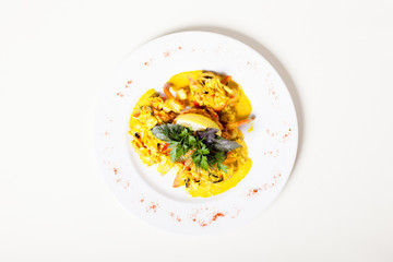 Fried rice with seafood - paella de marisco