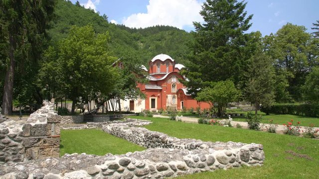 World heritage monastery building complex Patriarchate Pec of Kosovo