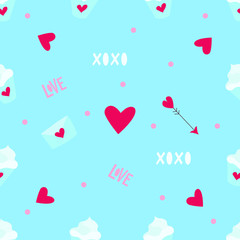seamless background with hearts, pattern for valentines day