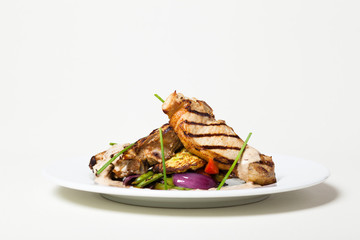 Pork steak with vegeatable garnish