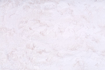 White vegan faux fur texture background. Eco friendly trendy alternative to natural fur. Modern material texture. Eco friendly shopping concept