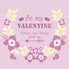 Pink and white flower frame ornate, isolated on pink backdrop, for card design happy valentine. Vector