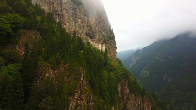 Carved mountain church for orthodox belief, Sumela Monastery, Trabzon, Turkey